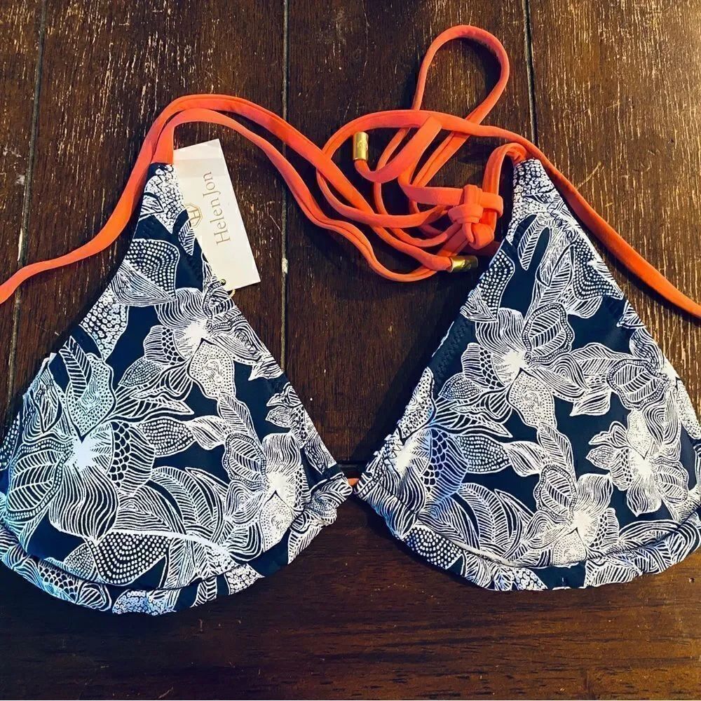 Helen Jon Women's Reversible String Bikini Swimwear Top - Picture 3 of 6